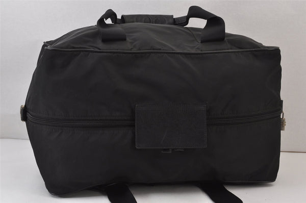 Authentic PRADA Nylon Leather 2Way Travel Boston Bag VS001S Black 1587K