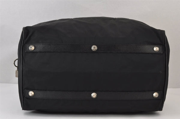 Authentic PRADA Nylon Leather 2Way Travel Boston Bag VS001S Black 1587K