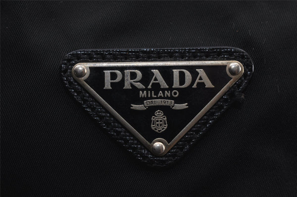 Authentic PRADA Nylon Leather 2Way Travel Boston Bag VS001S Black 1587K