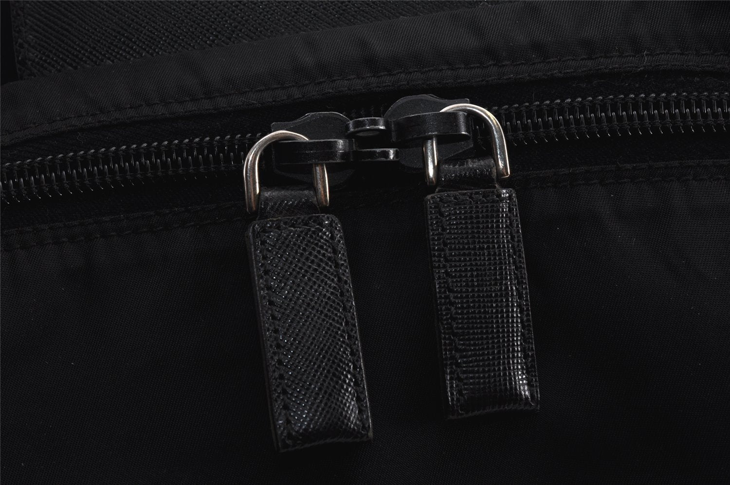Authentic PRADA Nylon Leather 2Way Travel Boston Bag VS001S Black 1587K