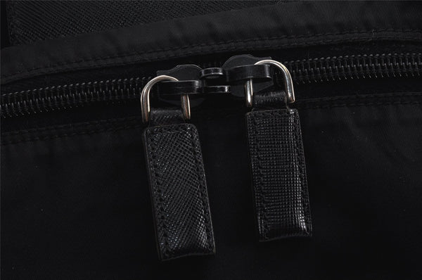 Authentic PRADA Nylon Leather 2Way Travel Boston Bag VS001S Black 1587K
