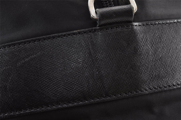 Authentic PRADA Nylon Leather 2Way Travel Boston Bag VS001S Black 1587K