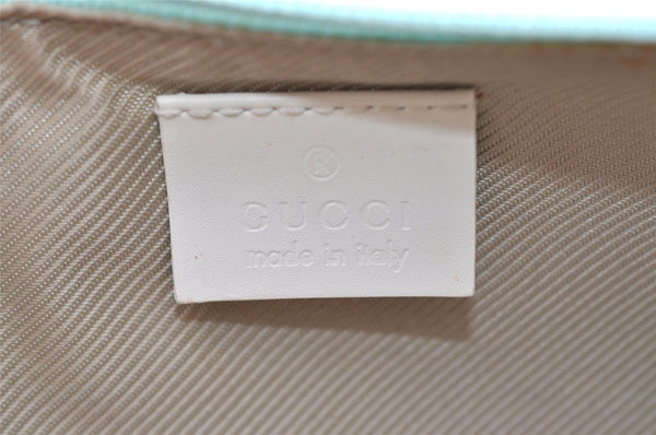 Authentic GUCCI Hand Bag Pouch Purse GG Canvas Leather 0391103 Blue 1588I