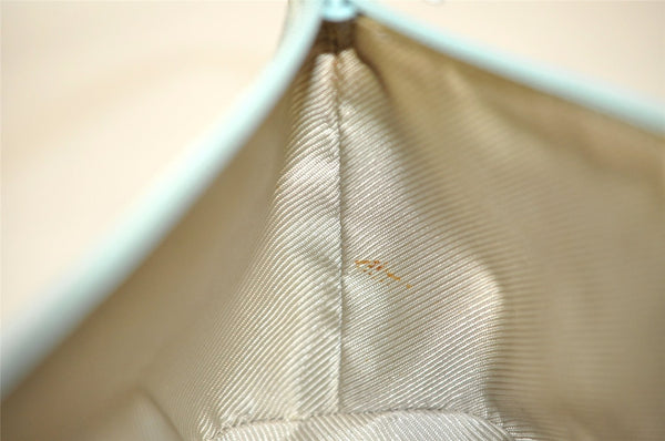 Authentic GUCCI Hand Bag Pouch Purse GG Canvas Leather 0391103 Blue 1588I