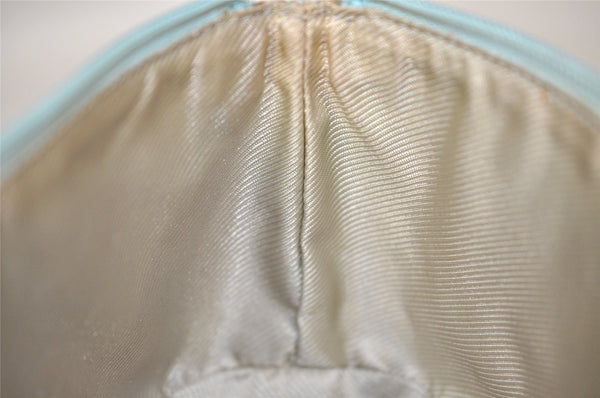 Authentic GUCCI Hand Bag Pouch Purse GG Canvas Leather 0391103 Blue 1588I