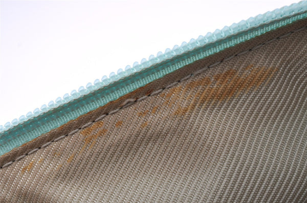 Authentic GUCCI Hand Bag Pouch Purse GG Canvas Leather 0391103 Blue 1588I