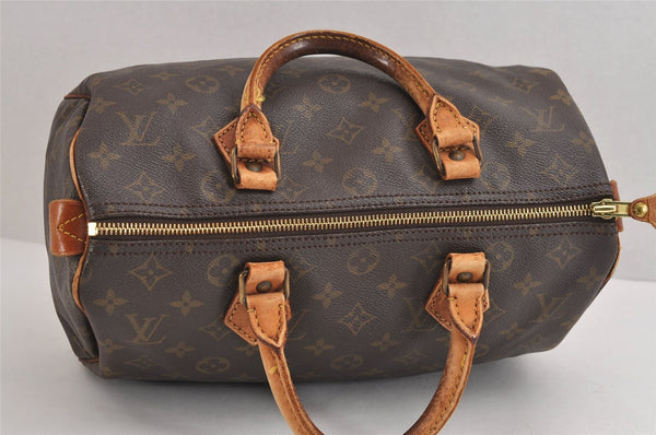 Authentic Louis Vuitton Monogram Speedy 30 Hand Boston Bag M41526 LV 1589J