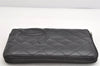 Authentic CHANEL Calf Skin Cambon Line CC Logo Long Wallet Purse Black 1591K