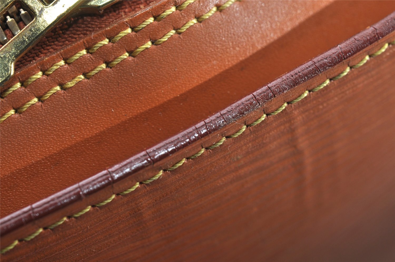 Authentic Louis Vuitton Epi Sorbonne Hand Business Bag Brown M54513 LV 1592I