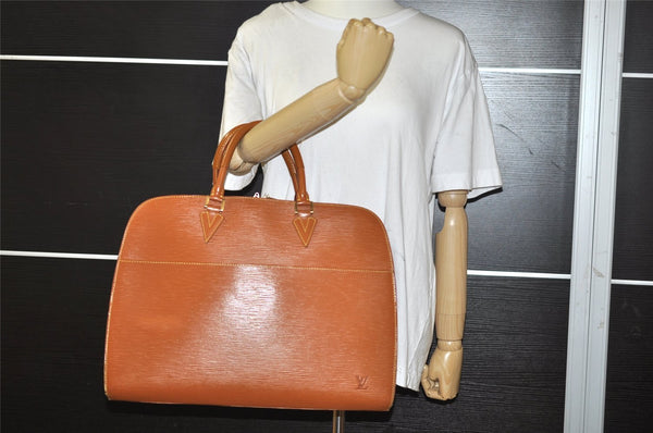 Authentic Louis Vuitton Epi Sorbonne Hand Business Bag Brown M54513 LV 1592I