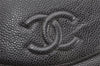 Authentic CHANEL Vintage Caviar Skin CC Logo Bifold Wallet Purse Black 1592K