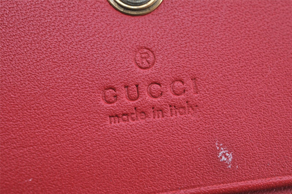 Auth GUCCI Rhinestone Cherry Bifold Wallet GG PVC Leather 476050 Brown 1593K