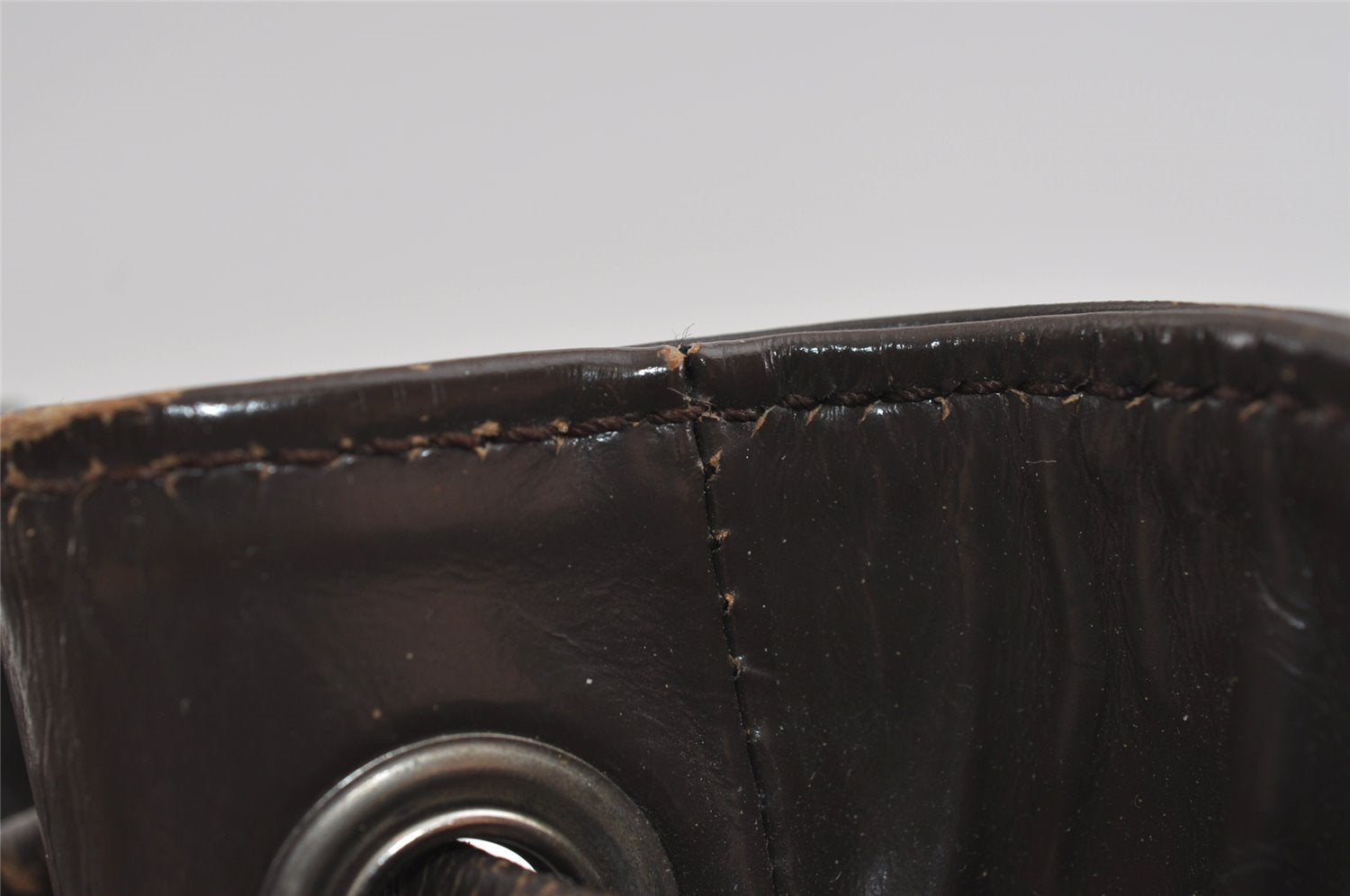 Authentic GUCCI Bamboo Shoulder Hand Bag Nylon Leather Khaki Green Brown 1594I