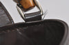Authentic GUCCI Bamboo Shoulder Hand Bag Nylon Leather Khaki Green Brown 1594I