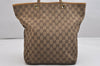 Authentic GUCCI Shoulder Tote Bag GG Canvas Leather 0021098 Brown Junk 1595K