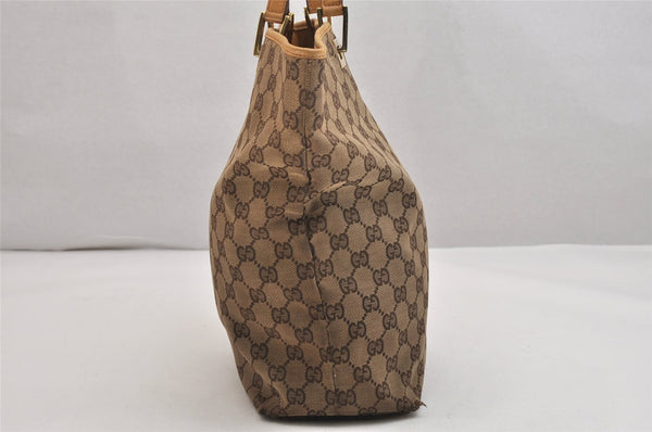 Authentic GUCCI Shoulder Tote Bag GG Canvas Leather 0021098 Brown Junk 1595K