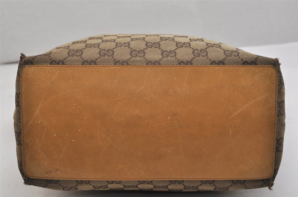 Authentic GUCCI Shoulder Tote Bag GG Canvas Leather 0021098 Brown Junk 1595K