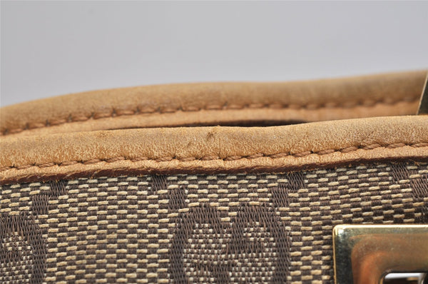 Authentic GUCCI Shoulder Tote Bag GG Canvas Leather 0021098 Brown Junk 1595K