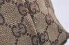 Authentic GUCCI Shoulder Tote Bag GG Canvas Leather 0021098 Brown Junk 1595K