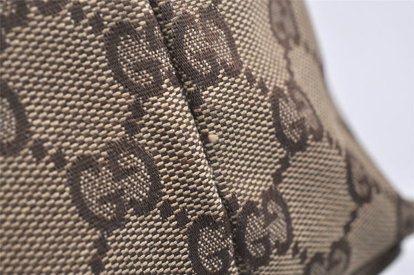 Authentic GUCCI Shoulder Tote Bag GG Canvas Leather 0021098 Brown Junk 1595K