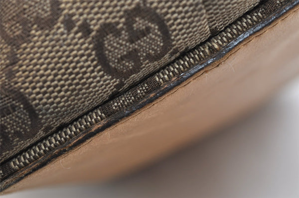Authentic GUCCI Shoulder Tote Bag GG Canvas Leather 0021098 Brown Junk 1595K