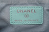 Authentic CHANEL Calf Skin CoCo Mark Cosmetic Pouch Purse Light Blue 1596I