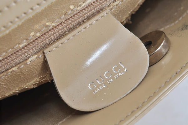 Authentic GUCCI Vintage Shoulder Bag Purse Enamel White Cream Junk 1596K