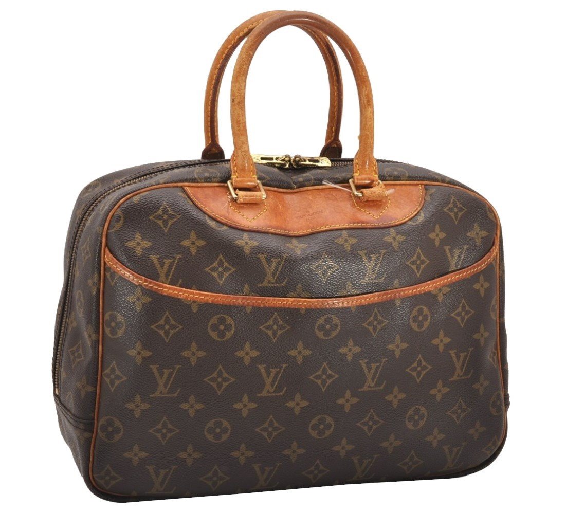 Authentic Louis Vuitton Monogram Deauville Hand Bag M47270 LV Junk 1598J