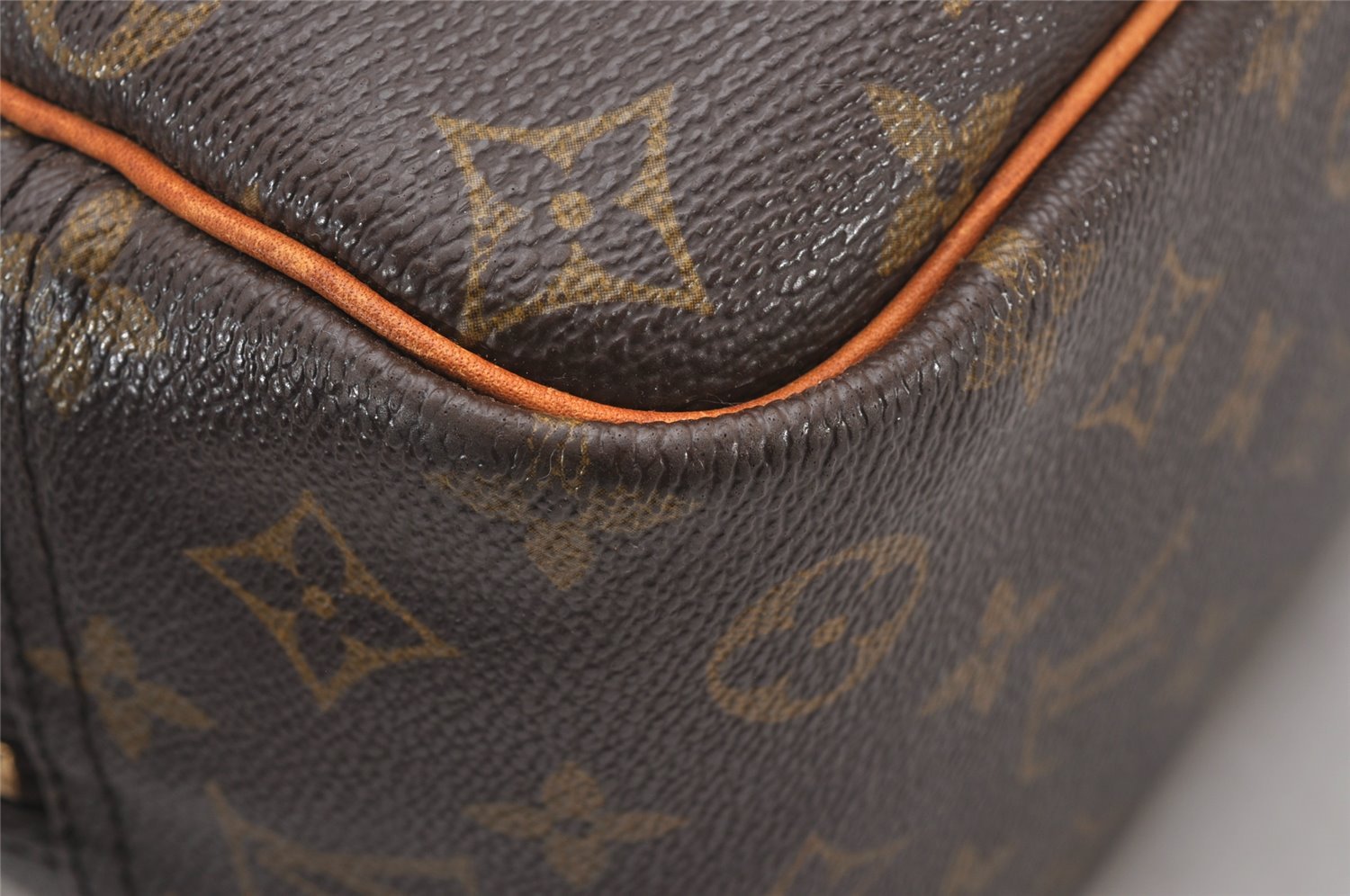 Authentic Louis Vuitton Monogram Deauville Hand Bag M47270 LV Junk 1598J