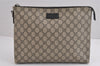 Authentic GUCCI Vintage Clutch Hand Bag Purse GG PVC Leather 523293 Brown 1600J