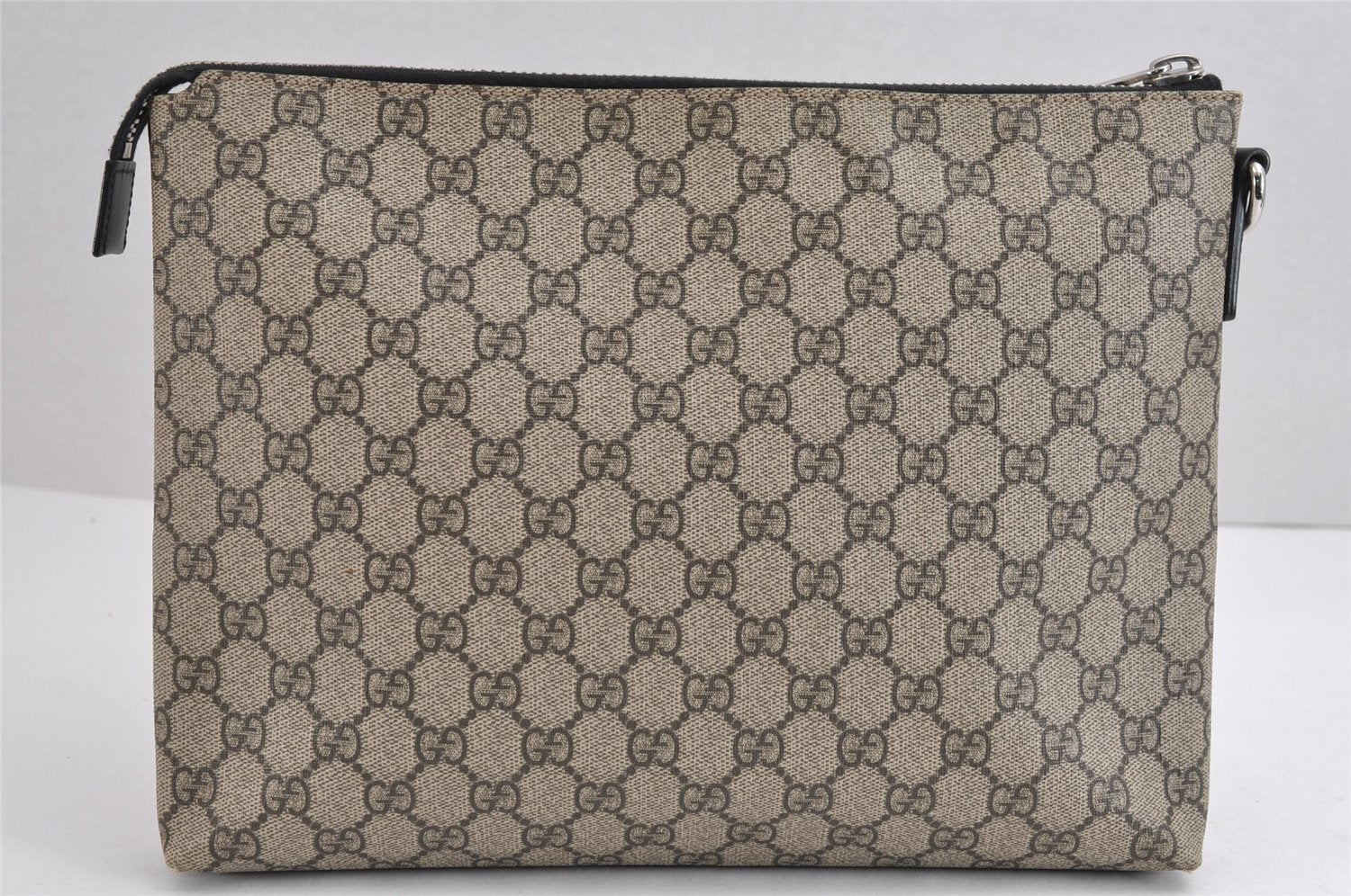 Authentic GUCCI Vintage Clutch Hand Bag Purse GG PVC Leather 523293 Brown 1600J