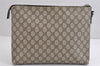 Authentic GUCCI Vintage Clutch Hand Bag Purse GG PVC Leather 523293 Brown 1600J