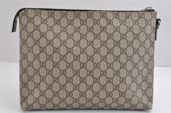 Authentic GUCCI Vintage Clutch Hand Bag Purse GG PVC Leather 523293 Brown 1600J