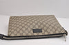 Authentic GUCCI Vintage Clutch Hand Bag Purse GG PVC Leather 523293 Brown 1600J