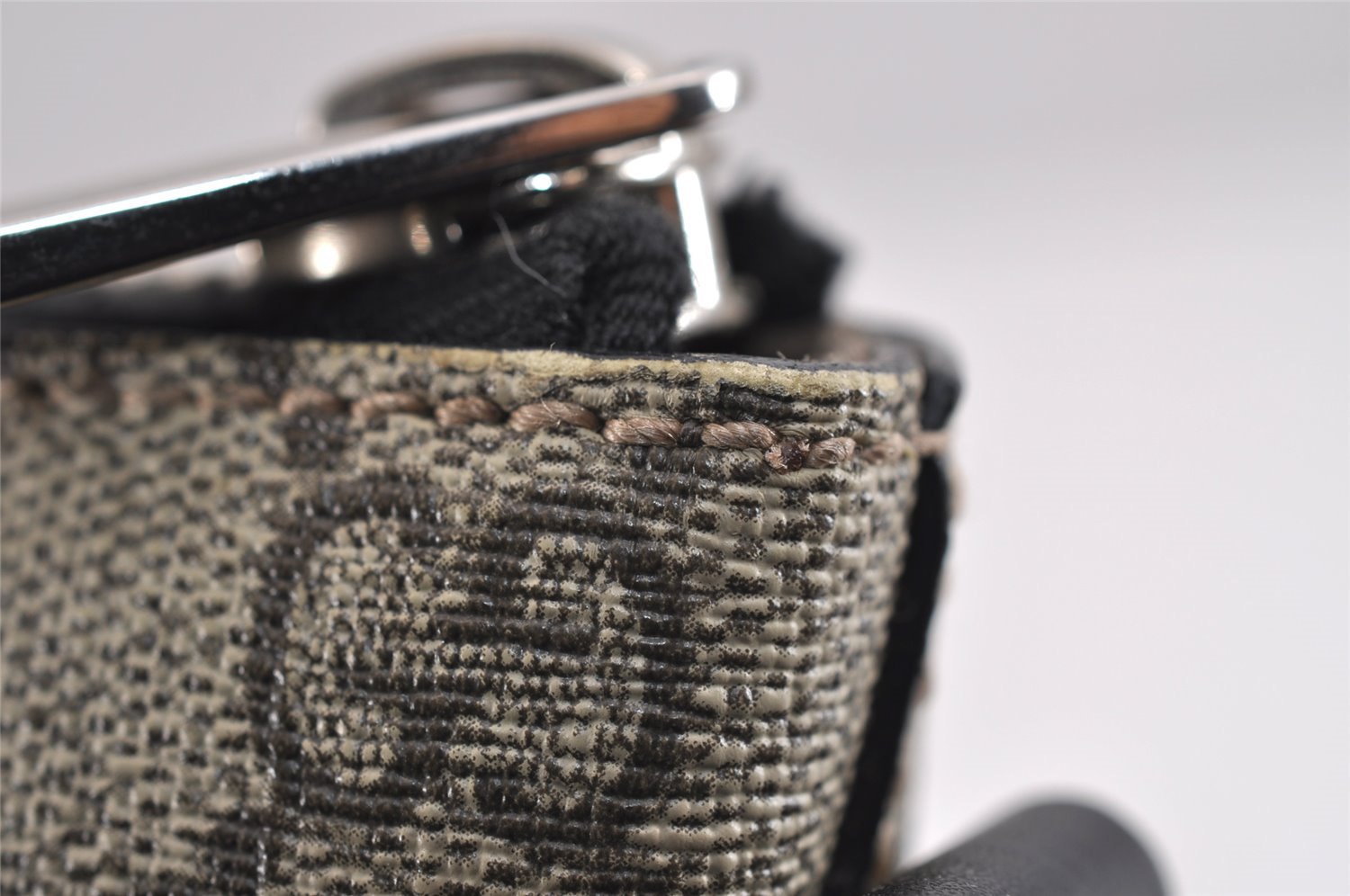 Authentic GUCCI Vintage Clutch Hand Bag Purse GG PVC Leather 523293 Brown 1600J