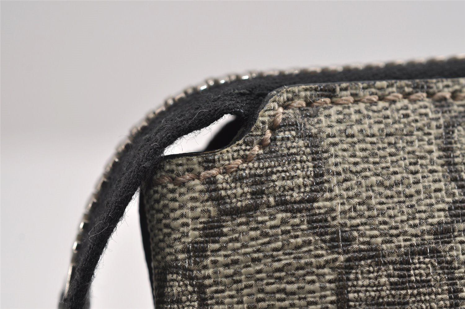 Authentic GUCCI Vintage Clutch Hand Bag Purse GG PVC Leather 523293 Brown 1600J