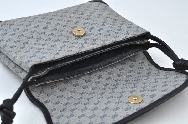 Authentic GUCCI Micro GG PVC Leather Shoulder Crossbody Bag Navy Blue Junk 1601J