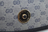 Authentic GUCCI Micro GG PVC Leather Shoulder Crossbody Bag Navy Blue Junk 1601J