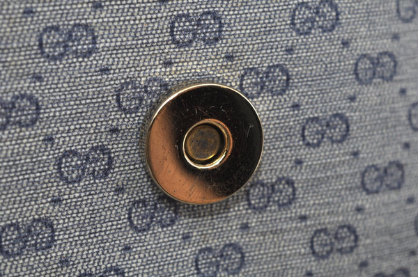 Authentic GUCCI Micro GG PVC Leather Shoulder Crossbody Bag Navy Blue Junk 1601J