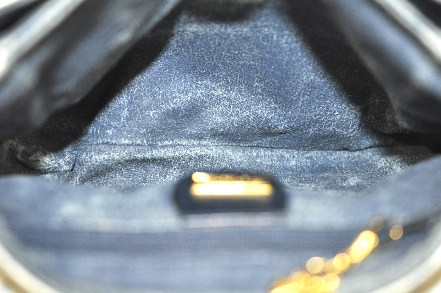 Authentic GUCCI Micro GG PVC Leather Shoulder Crossbody Bag Navy Blue Junk 1601J