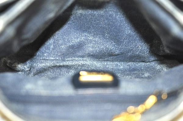 Authentic GUCCI Micro GG PVC Leather Shoulder Crossbody Bag Navy Blue Junk 1601J