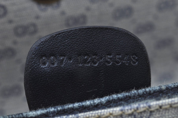 Authentic GUCCI Micro GG PVC Leather Shoulder Crossbody Bag Navy Blue Junk 1601J