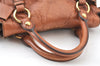 Authentic MIU MIU Ribbon Leather 2Way Shoulder Hand Bag Purse Brown 1602J