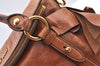 Authentic MIU MIU Ribbon Leather 2Way Shoulder Hand Bag Purse Brown 1602J