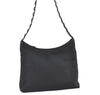 Authentic Salvatore Ferragamo Vara Chain Shoulder Bag Nylon Leather Navy 1602K