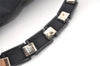 Authentic Salvatore Ferragamo Vara Chain Shoulder Bag Nylon Leather Navy 1602K