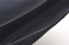 Authentic Salvatore Ferragamo Vara Chain Shoulder Bag Nylon Leather Navy 1602K