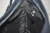 Authentic Salvatore Ferragamo Vara Chain Shoulder Bag Nylon Leather Navy 1602K
