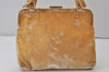 Authentic PRADA Vintage Velour Shoulder Hand Bag Purse Beige 1603K