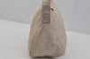 Authentic FENDI Zucchino Shoulder Hand Bag Canvas Leather Beige Silver 1604J